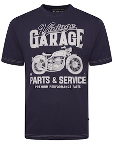 KAM Vintage Print T-Shirt Navy